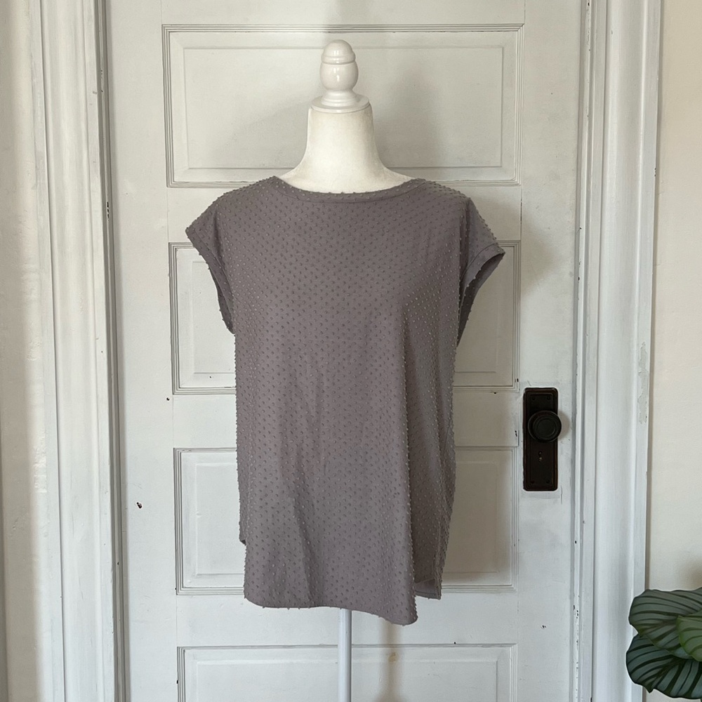 Aritzia | Wilfred | Swiss Dot Gray Top
